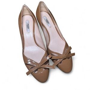 Prada Bow Cutout Kitten Heels
